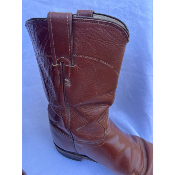 Unisex Justin Brown Western Cowboy Boots Size men’s size 7.5‎ made in USA - Picture 12 of 15